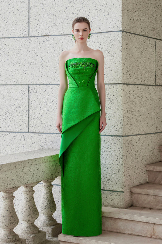 Bustier Dress With Front Draped Detail