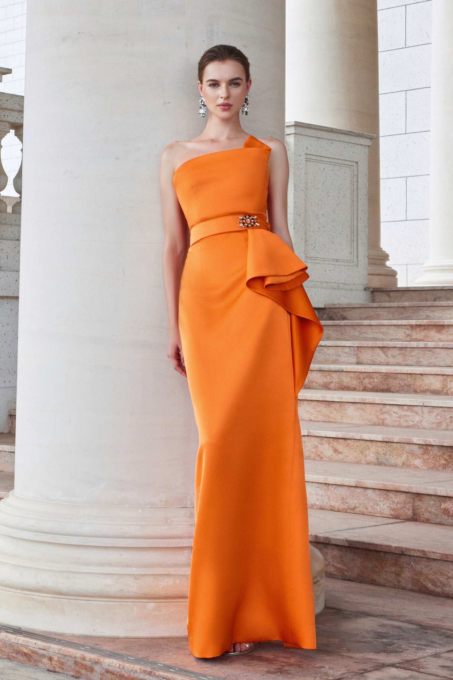 Dipped Dress With Waist Draped Detail