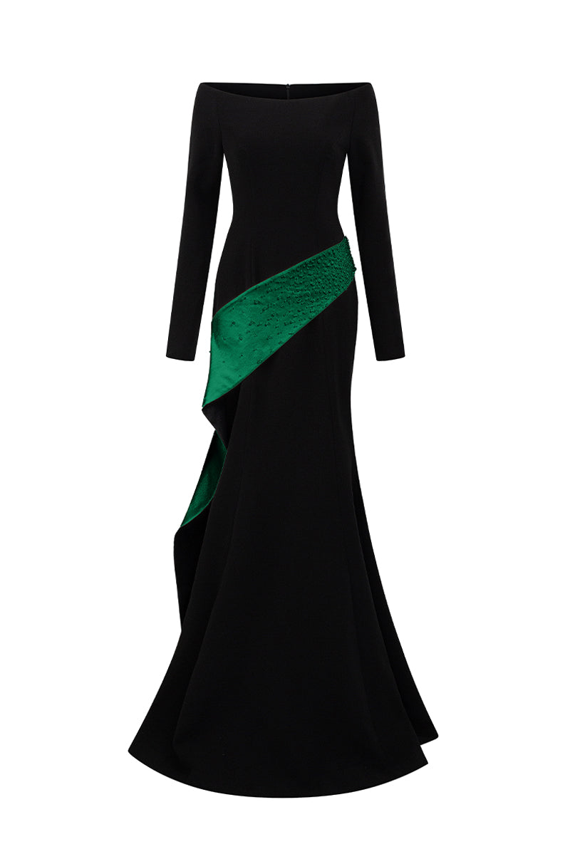 Off-shoulder Mermaid Dress With Diagonal Side Strap