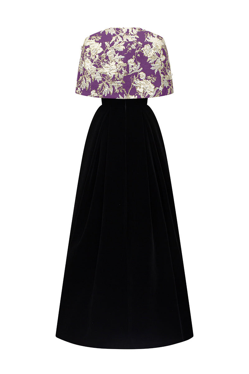 Burstier A-Line Gown With Mini Cape