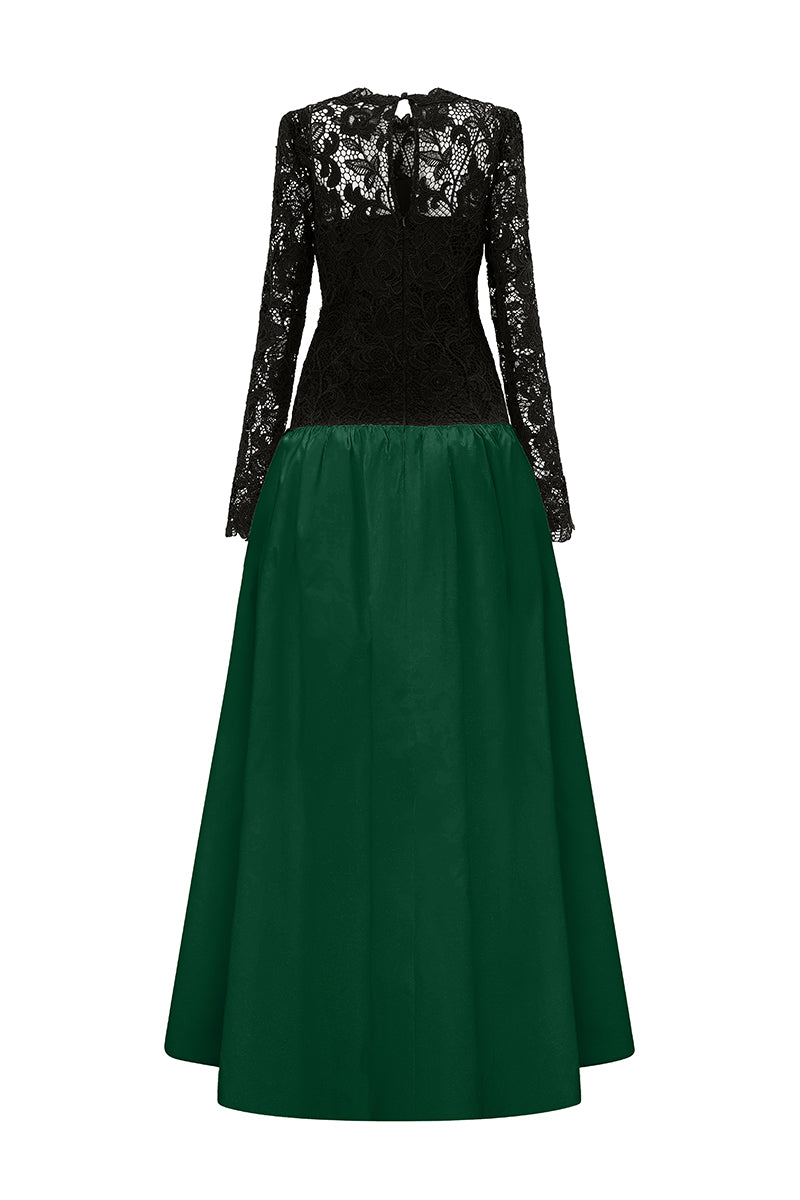 LONG SLEEVES BALL GOWN WITH BUBBLE HEM