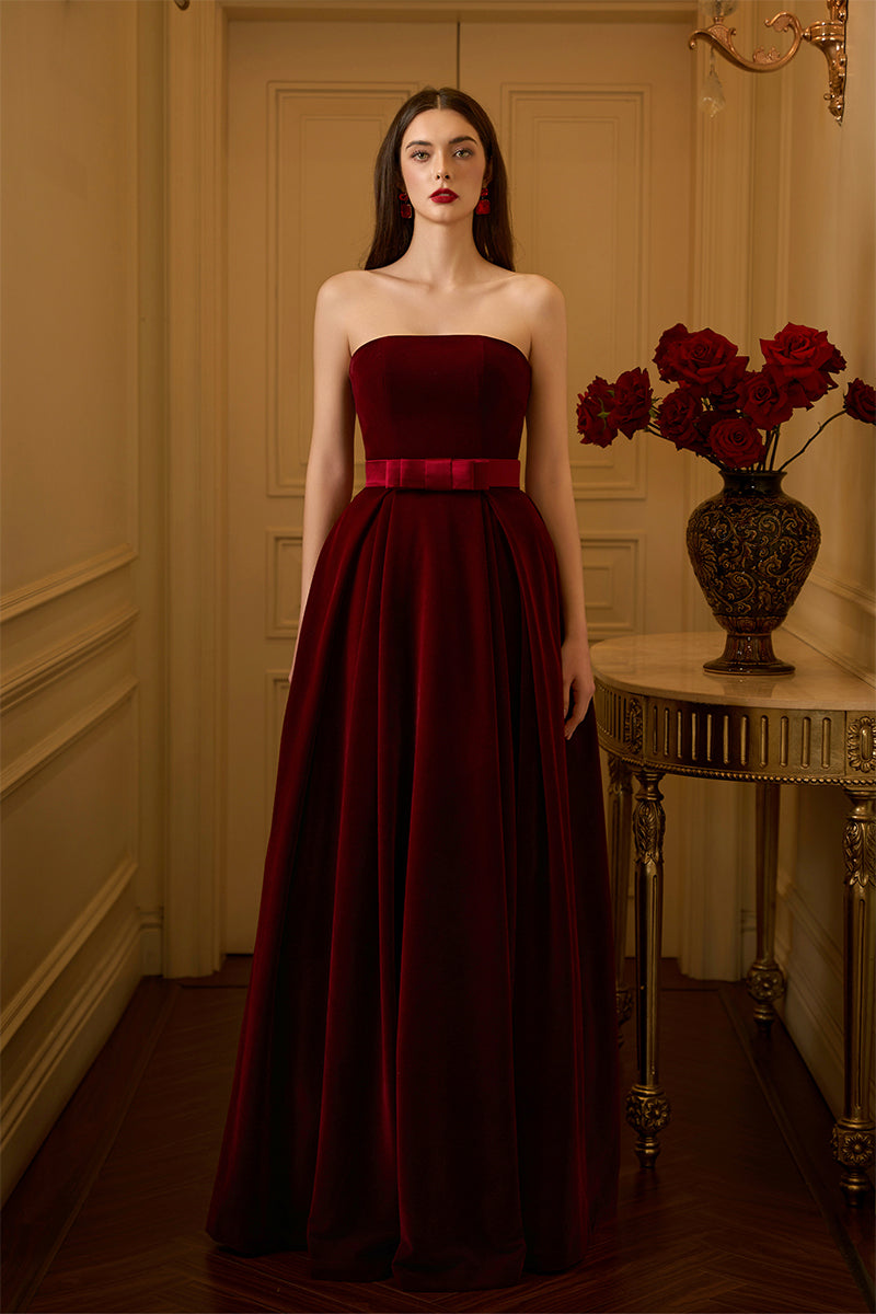 Burstier Pleated A-line Gown