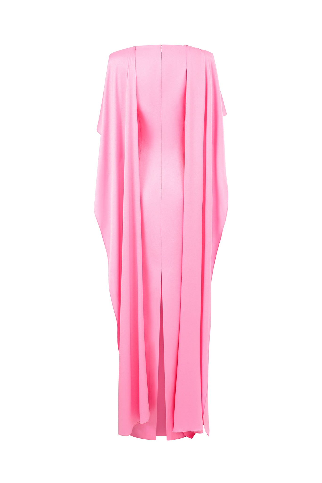 Column Evening Gown With Draped Ribbon Over The Shoulder