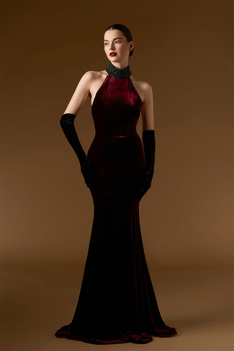 Halter Neck Mermaid Gown