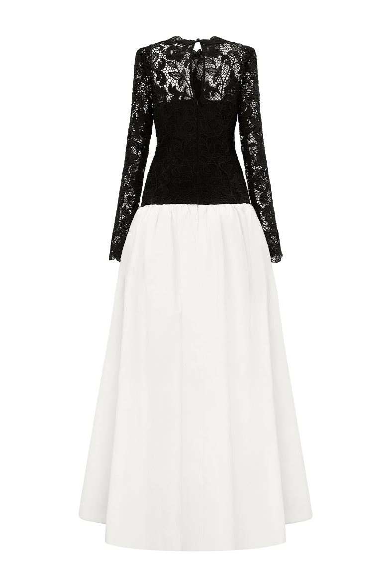 LONG SLEEVES BALL GOWN WITH BUBBLE HEM