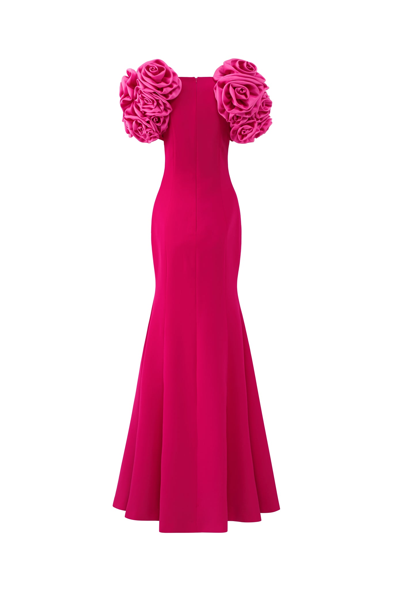 Mermaid Evening Gown With Draped Rose Bouquet Cover The Shoulders