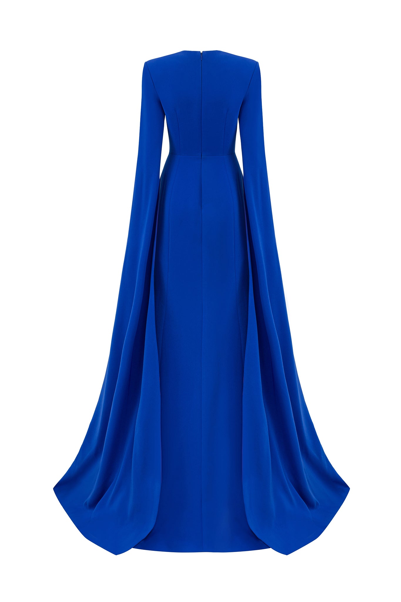 Mermaid Evening Gown With Round Neckline And Floor-Length Slit Sleeves