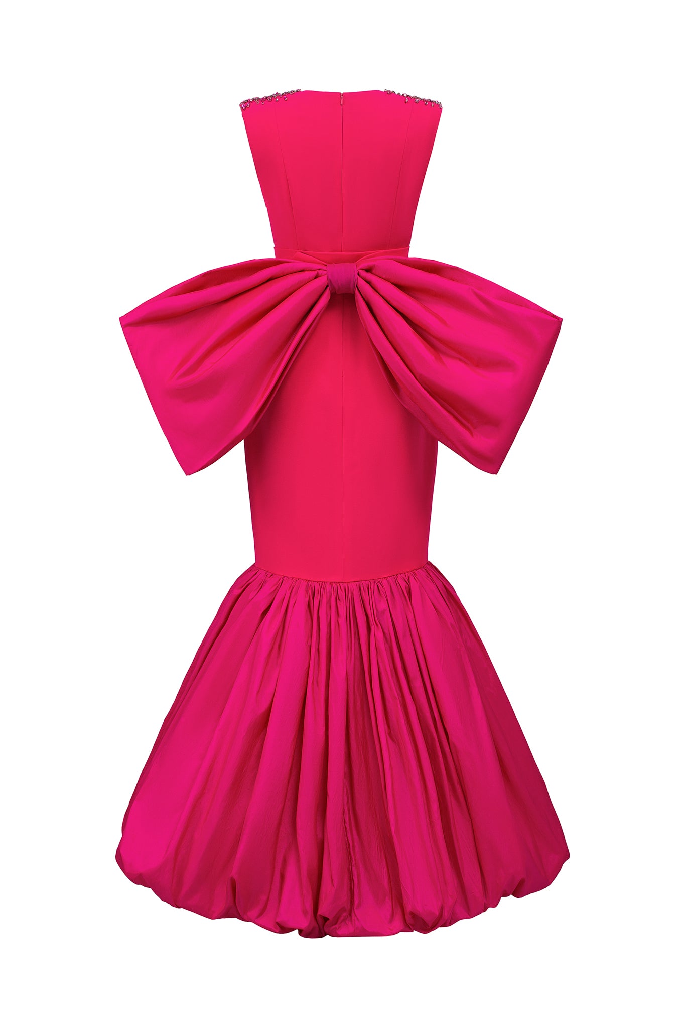 Mermaid Evening Gown With V-Neckline, Sleeveless And Attached Large Bow