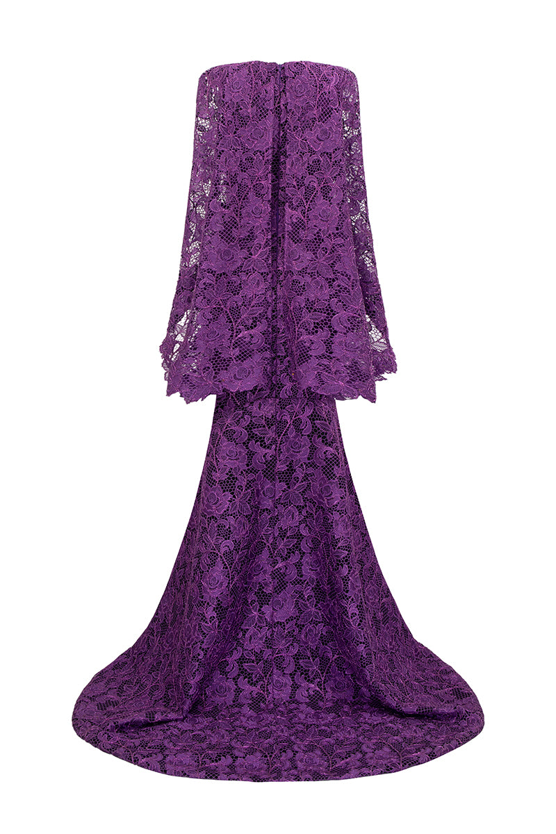 Mermaid Gown With Cape Sleeves