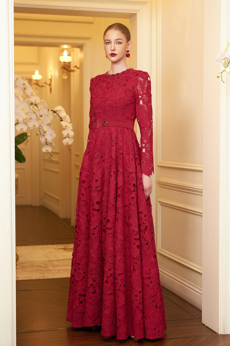 Round Neckline Semi-Circular Ball Gown