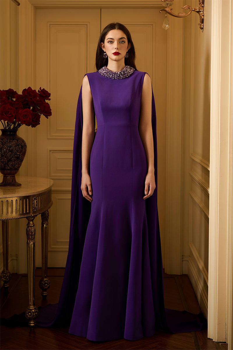 Sleeveless Mermaid Gown With Long Back Train