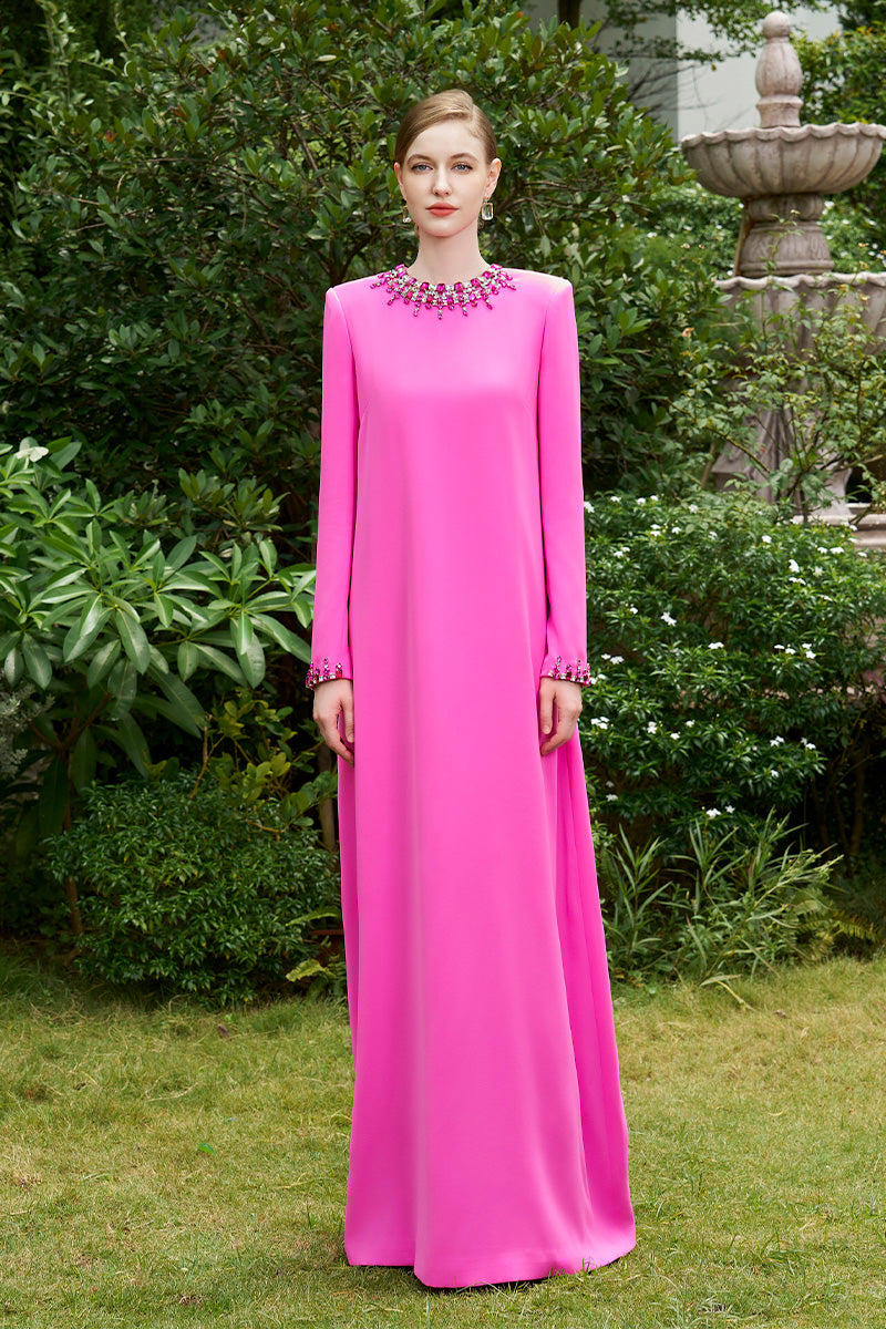 Tunic Evening Gown With Long Sleeves