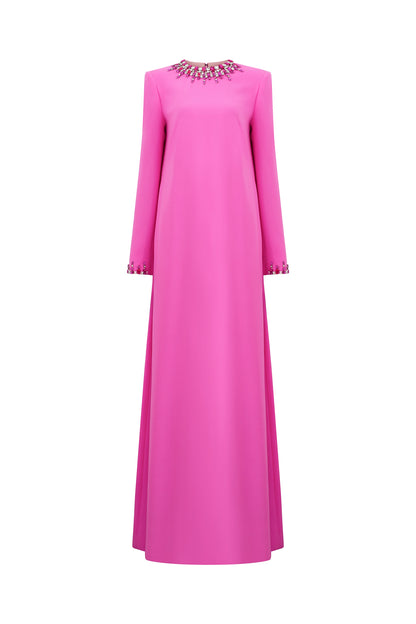 Tunic Evening Gown With Long Sleeves