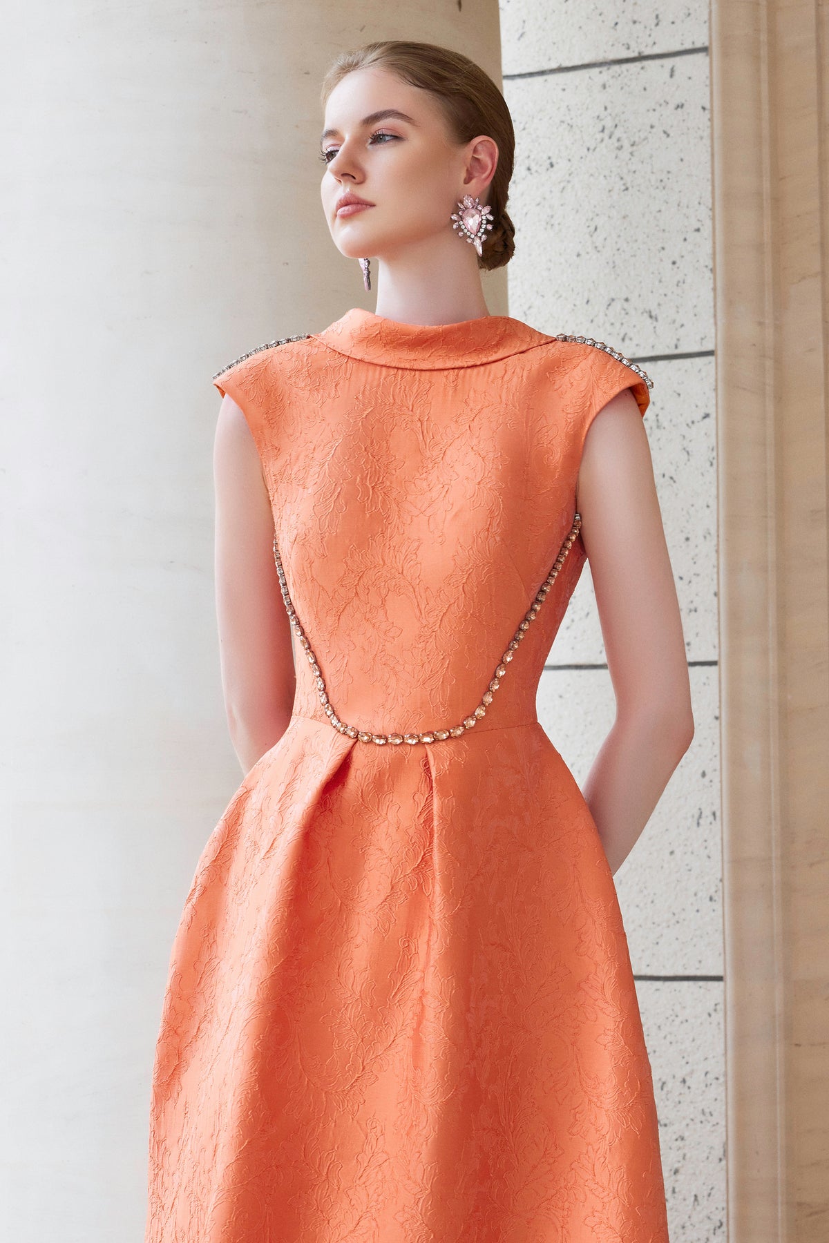 A-Line Dress With De-Constructed Collar | I.H.F ATELIER
