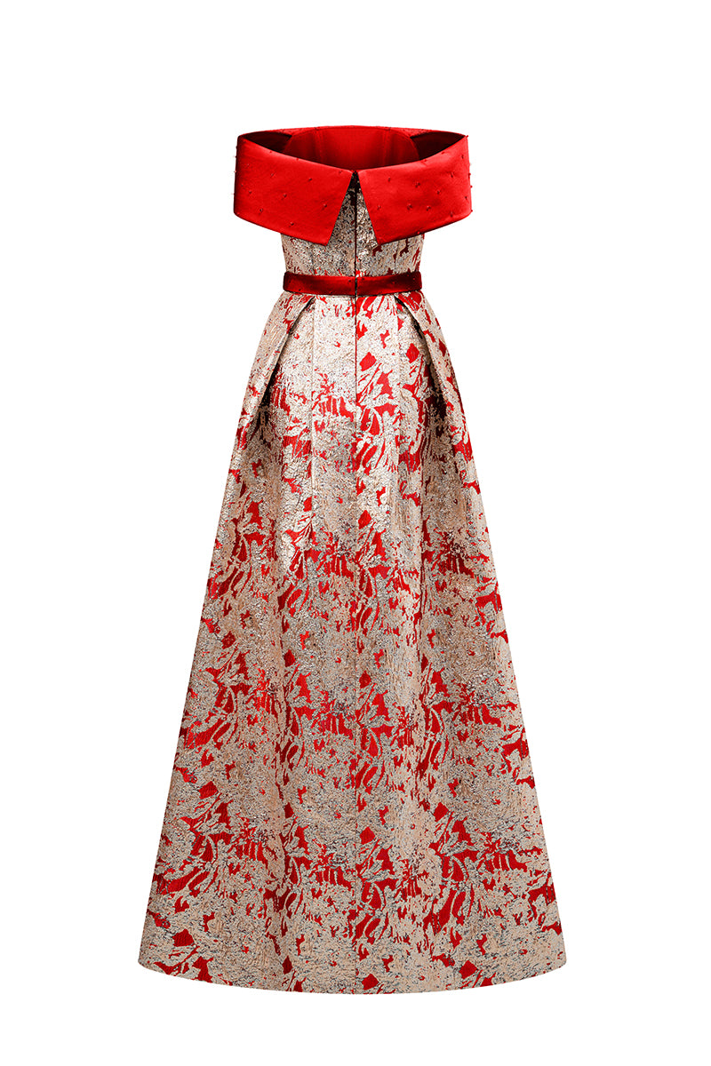 Bustier A-Line Gown In Red | I.H.F ATELIER