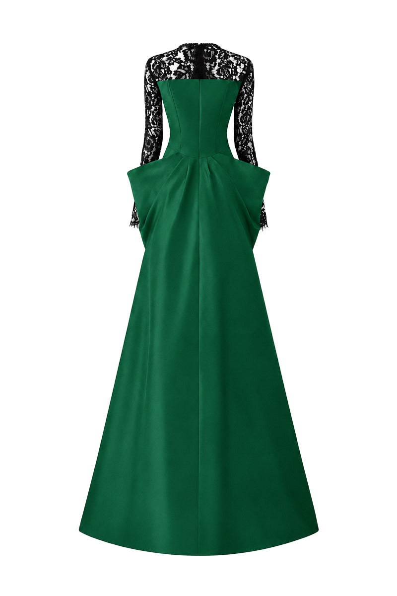 Long Sleeves With Draped Waist Gown | I.H.F ATELIER
