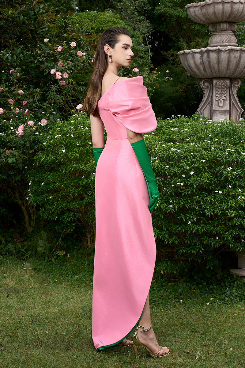 Mermaid Evening Gown With Bustier Bodice, Draped Detail And Mullet Wrap Bottom | I.H.F ATELIER