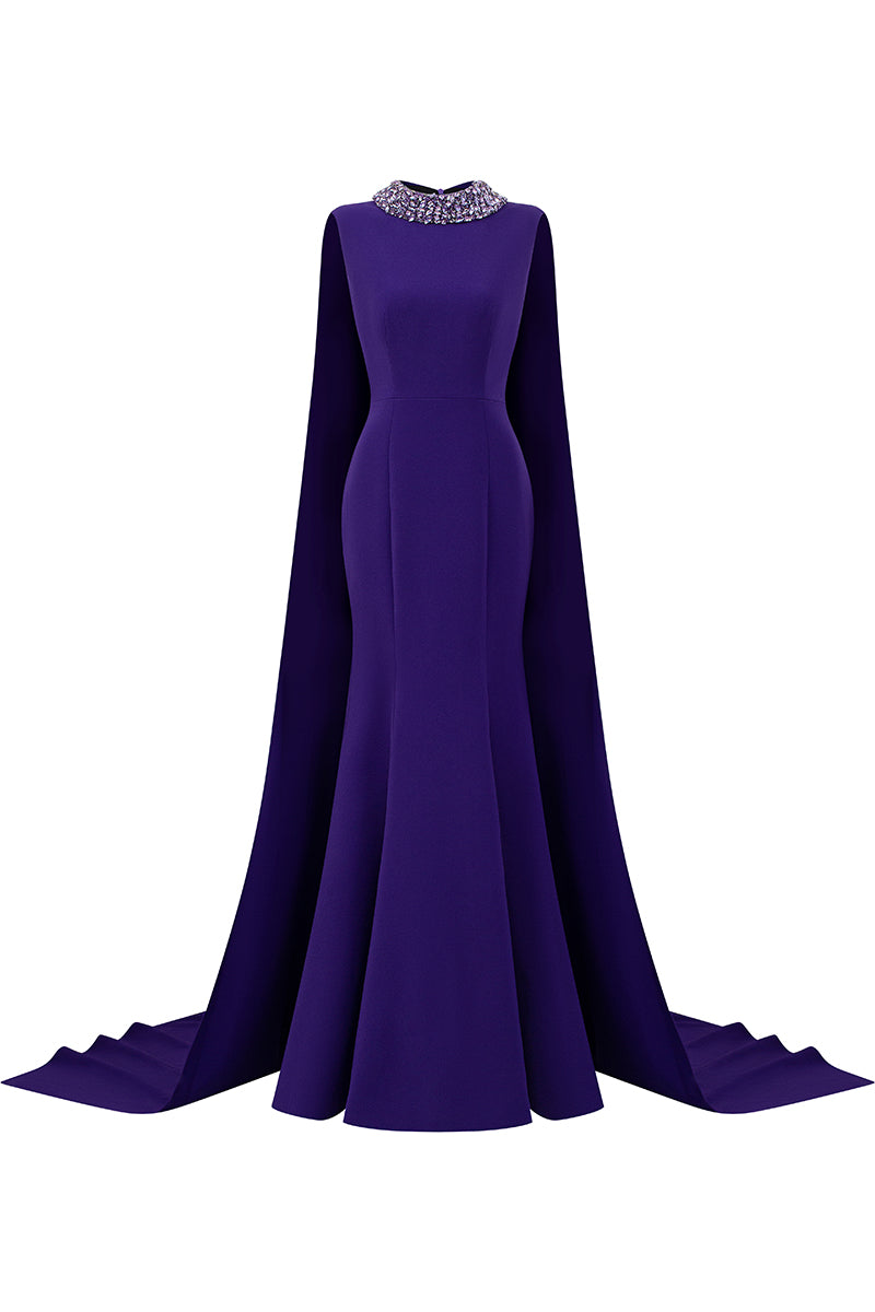 Sleeveless Mermaid Gown With Long Back Train | I.H.F ATELIER