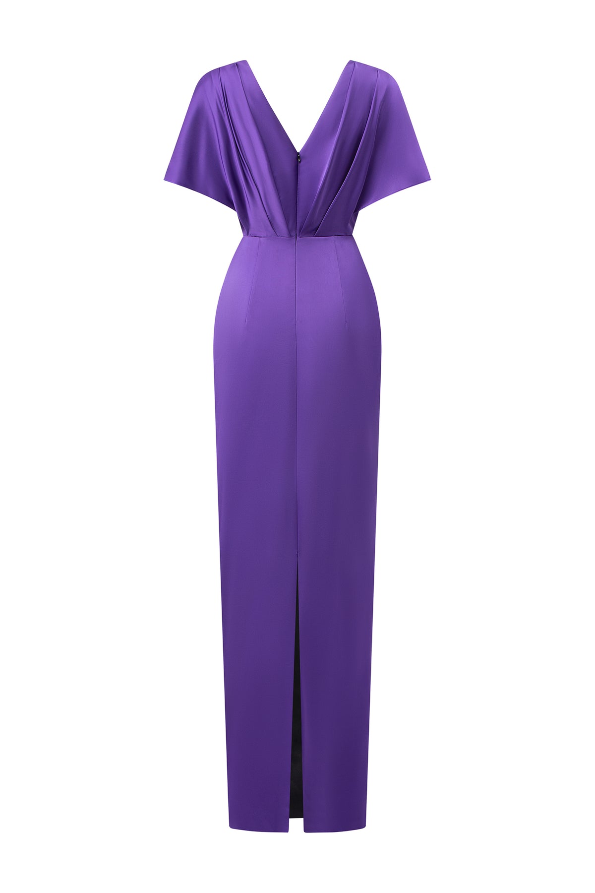 V-Neck Gown With Draped Waist Detail | I.H.F ATELIER
