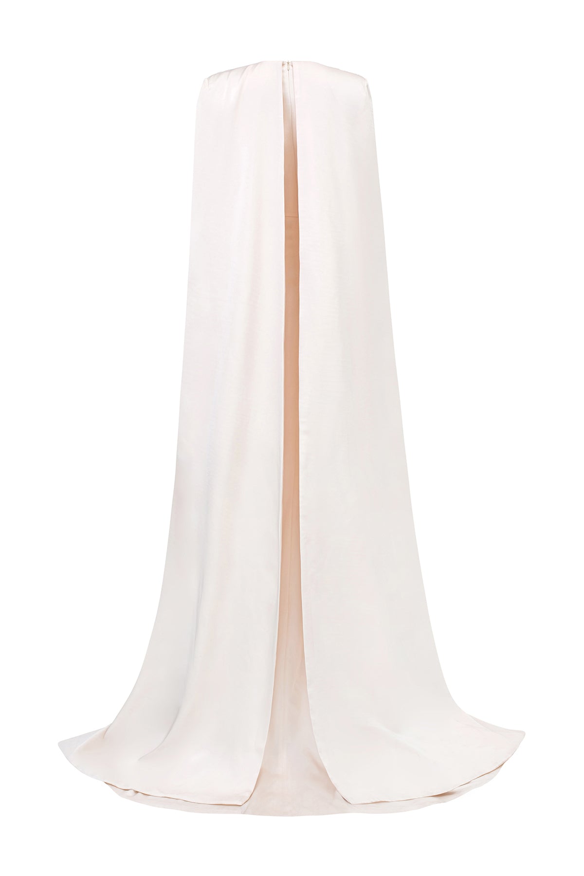 V-Neckline Sleeveless Gown With Long Cape
